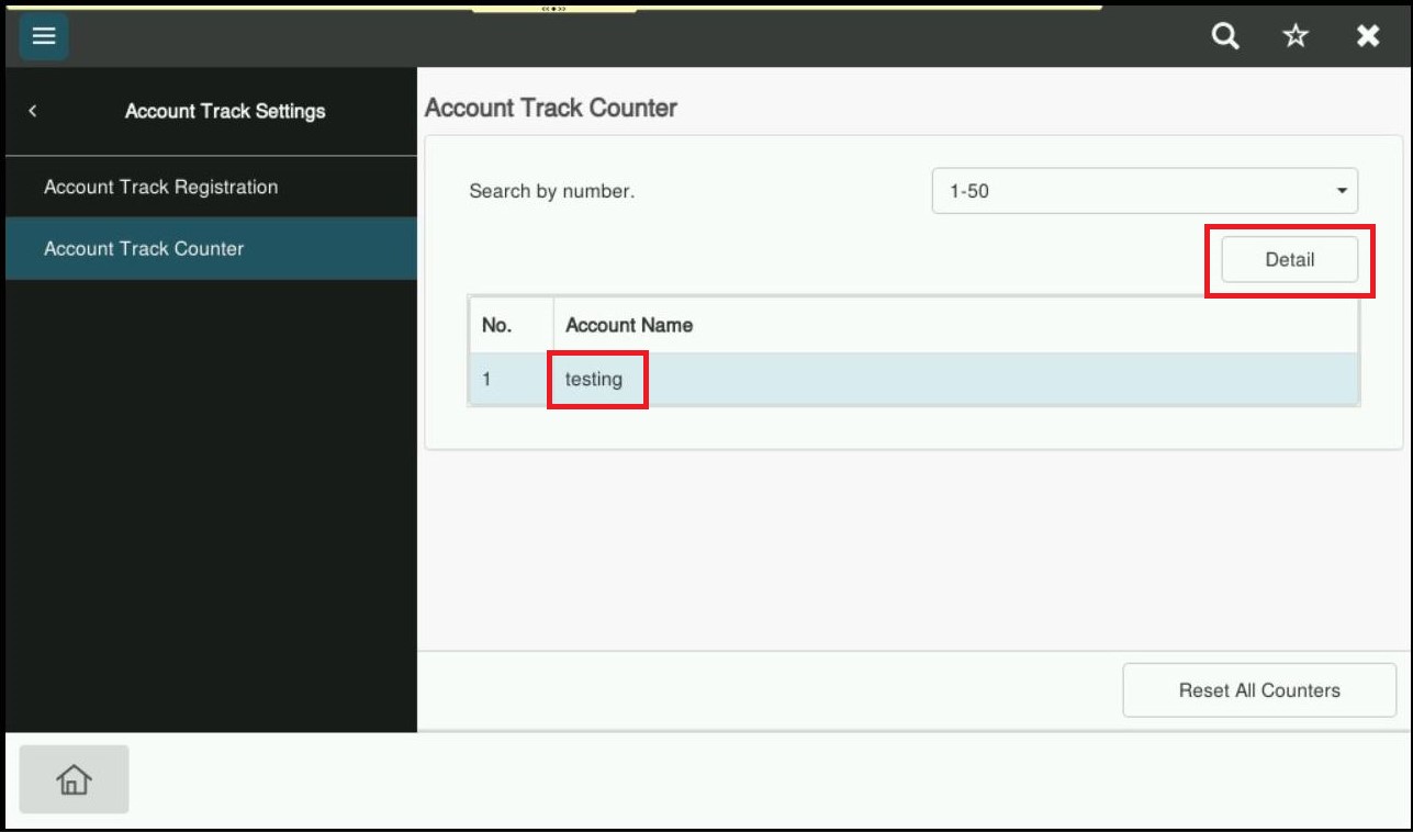 Account Track Detail
