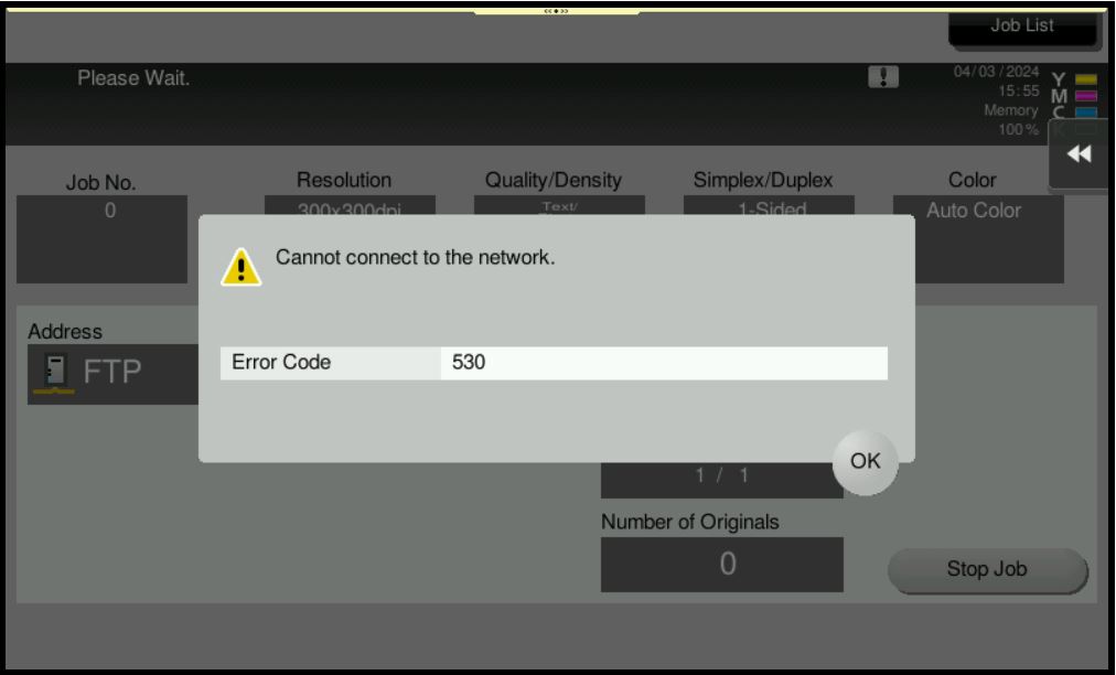 Error Cannot Connect to Network