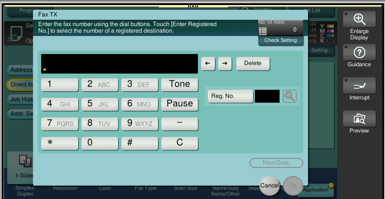 How to fax from machine Konica Minolta+ Assist