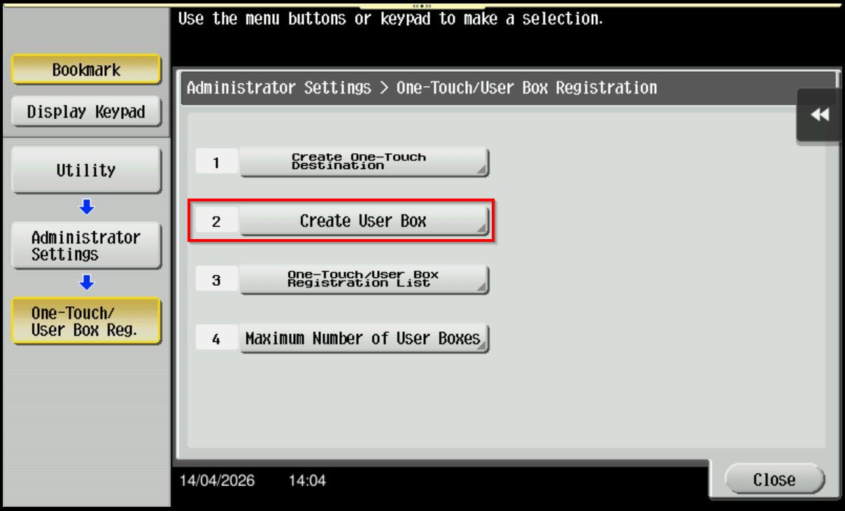 How To Setup Scan To Personal User Box From Konica Minolta Machine ...